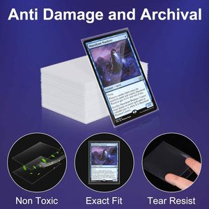 Protège-cartes transparents en vrac sans fermeture, en plastique écologique, épaisseur 0,1 mm, 3 pouces, couleur personnalisée, 100 pièces/sac poly pour cartes de sport et autres cartes - Product Image 3