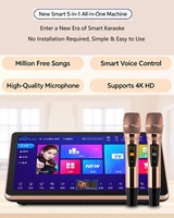 Machine de karaoké portable tout-en-un de 6 To, 18,5 pouces, avec écran tactile, jukebox et micros sans fil pour la maison, les fêtes en plein air