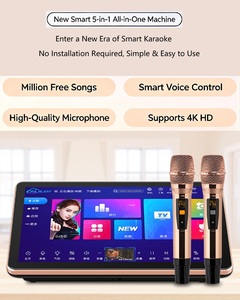 Máquina de Karaoke Portátil Todo en Uno de 6 TB y 18.5 Pulgadas con Pantalla Táctil, Micrófonos Inalámbricos para Fiestas en Casa y al Aire Libre - Product Image 2