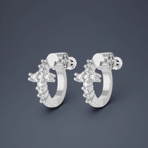 Cross Clip-on Earrings Zinc Alloy Claw Setting Geometric Design Party Fashion Unisex Earrings - Product Image 2