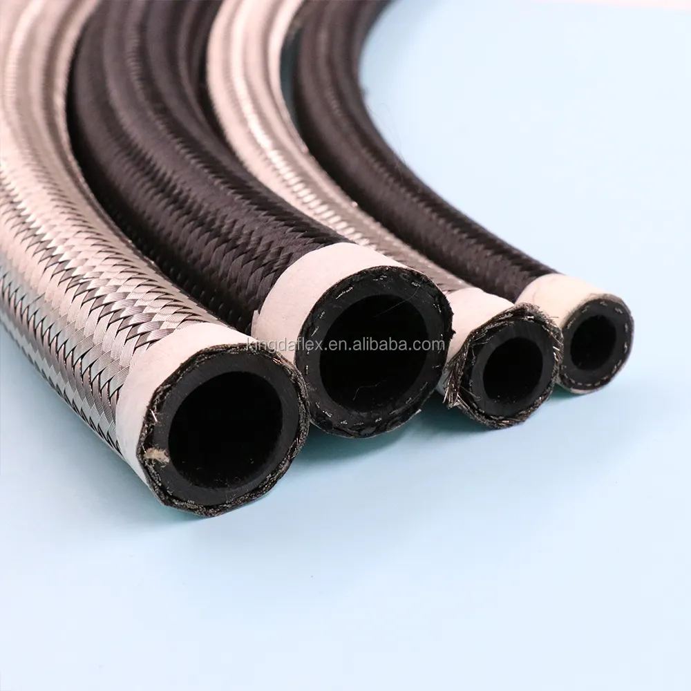 Custom 3an 4an 6an 8an 10an 12an 16an An Ptfe Black Nylon Stainless Steel Braided Fuel Line Hose E85 An8 Ptfe Fuel Hose