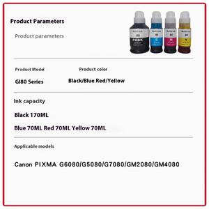 Bouteille de remplissage d'encre Canon pour 80 GI20 GI30 GI40 GI50 GI60 GI70 GI80 GI90 G5020 G6030 G5040 <span class=keywords><strong>G6050</strong></span> G6060 GM2070 G6080 G6091 - Product Image 2