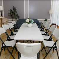 Table rectangulaire ronde et pliable, chaise, en plastique, pour l'école, taille personnalisée, vente en gros, pièces