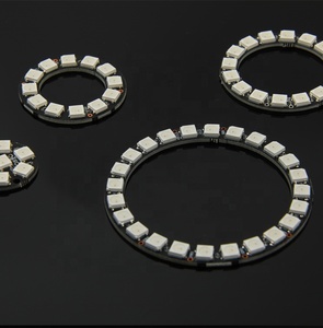 Tự làm rgbic WS2812 Vòng LED 7/12 /16/24 S vòng tròn pixel ánh sáng màu đen <span class=keywords><strong>PCB</strong></span> board 5V B - Product Image 5