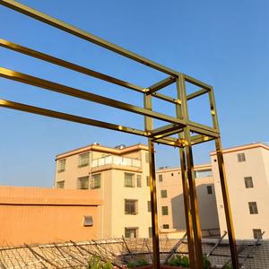 حامل خلفية أنيق للزفاف في الهواء الطلق S0325، قوس معدني ذهبي للديكور، مظلة وقوس للمناسبات - Product Image 4