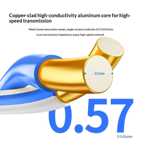 Cable Ethernet LAN para Interiores Kneysum, Personalización Directa de Fábrica, 305M 1000FT Cat6a CCA, 8 Conductores, Par Trenzado UTP, AZUL