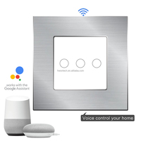 Interrupteur tactile intelligent personnalisé de type US avec façade en aluminium anodisé et cadre en aluminium anodisé CNC