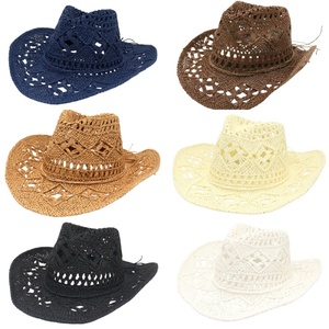 Wide Brim <b>Straw</b> <b>Hat</b> Men & Women's <b>Summer</b> <b>Straw</b> <b>Hat</b> Cowboy Cowgirl Shapeable Hollow Out Woven Roll Up Beach Sun <b>Hat</b> - Product Image 6
