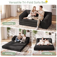 Kompaktes Multifunktionales Klappbares Bodensofa-Bett mit Rückenlehne für Schlafzimmer Wohnzimmer Heimbüro Studentenwohnheim