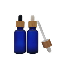 Flacon compte-gouttes en verre dépoli avec col en bambou pour huiles essentielles et cosmétiques, vide, 5ml, 10ml, 15ml, 20ml, 30ml, 50ml, 100ml, 1oz
