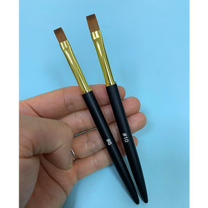 Günstiges Werbe-Pinselset für Nageldesign in Gold-Schwarz, personalisierbar, mit Kolinsky- oder Nylonhaar, Größe 8 & 10, Flachpinsel für UV-Gel, zum Selbermachen - Product Image 1