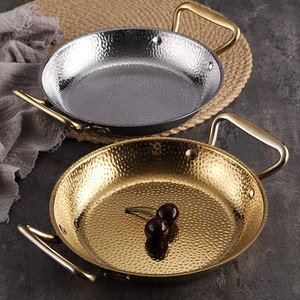 Poêle en acier inoxydable de style coréen Elephant, acier 201, double poignée, fond plat, casserole peu profonde, facile à nettoyer, usage commercial - Product Image 1