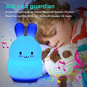 OEM mưa đại dương sóng âm thanh tiếng ồn trắng máy với cảm ứng mềm mại Silicone RGB LED ánh sáng ban đêm ngủ người giám hộ thỏ đèn - Product Image 4