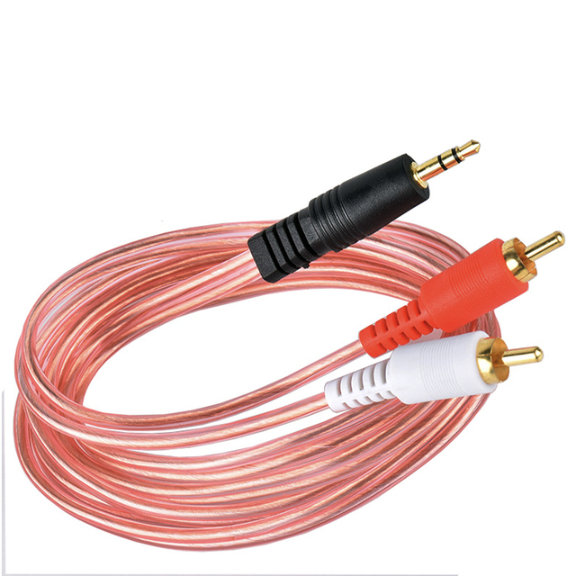 High Quality 3.5mm to 2 RCA Male Plug to RCA Stereo Audio Video Male AUX Cable Audio Adapter Extension Cable