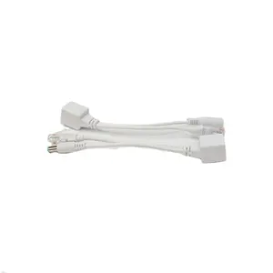 Fabricación de buena calidad, conector BNC de cable de alimentación de monitoreo dos en uno Poe cuadrado regular blanco