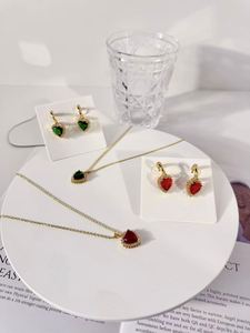 Women's European American Retro High-End Fashion Brass Gold Plated Micro Insert <b>Drop</b> <b>Earrings</b> Cute French Niche Design - Product Image 6