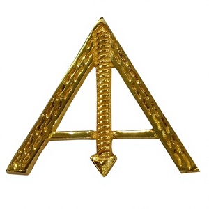 Masonic Regalia Gilt Jewel สำหรับปลอกคอของเจ้าหน้าที่ชุดแรกยามสำหรับพิธีกรรมเมมฟิส - Product Image 1
