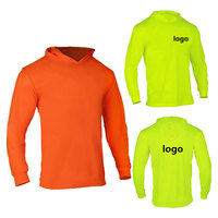 Chemises à manches longues avec capuche pour hommes, séchage rapide, pour la construction, avec logo