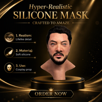 Masque facial en silicone réaliste pour simulation humaine, taille et couleur personnalisables, disponible en version OEM