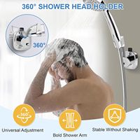 Brossé 360 réglable écologique moderne support de pommeau de douche ventouse amovible sans perceuse robinet de salle de bain étanche
