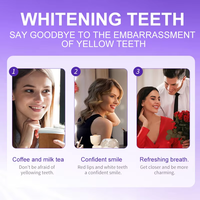 Dentifrice V34 à la menthe et aux herbes, marque privée, correcteur de couleur violet, sérum éliminateur de taches, soin buccal liquide 30g, formule régulière