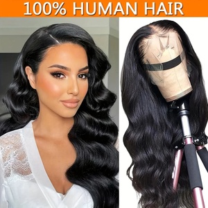 วิกผมแท้แบบ Body Wave 13*4 Lace Front สำหรับผู้หญิง  แบบผูกเชือก  ใส่ได้เลย ไม่ต้องติดกาว สีดำธรรมชาติ - Product Image 5