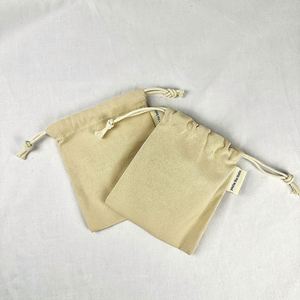 High Quality Cotton Gift Jewelry Packaging Bag Eco-Friendly Storage Bag Customized Small Cotton <b>Drawstring</b> <b>Pouch</b> Bag - Product Image 5