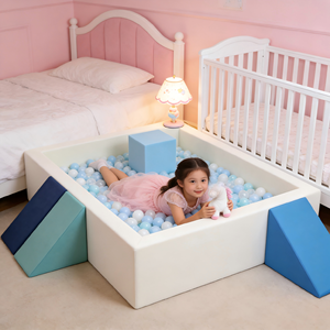 Piscine à balles pour tout-petits, ensemble de tangram carré, piscines à balles pour bébés, piscine à balles en mousse à mémoire de forme, idéale pour les filles et les garçons - Product Image 2