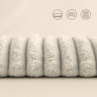 Tissu en polaire corail jacquard à rayures verticales blanches unies, 100 % polyester, directement de l'usine, pour couvertures, oreillers et textiles de maison