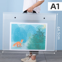 Porte-documents portable multifonction A3/A2/A1 en PP avec poignée, pour organiser les œuvres d'art et les fournitures d'artiste