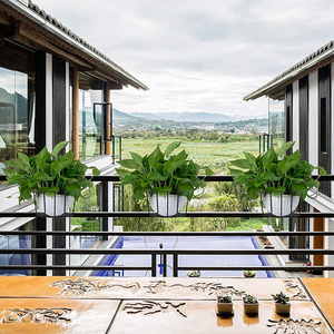 Hanging <strong>Railing</strong> Planter <strong>Flower</strong> Pot Hanging Baskets Holder Balcony Round Planter <strong>Tray</strong> - Product Image 5