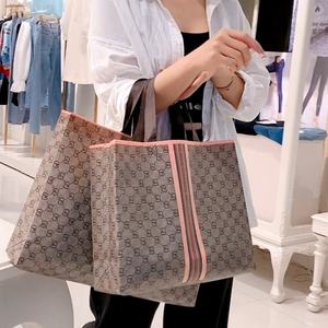 Bolsas de Compras Reutilizables de Polipropileno Laminado Metálico Amarillo Medio, Impresas Personalizadas, con Cierre de Cremallera en el Hombro, ISO9001 - Product Image 1