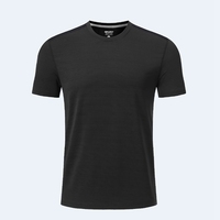 Özelleştirilmiş Fitness eğitim nefes egzersiz baskılı tişört erkek yuvarlak boyun düz renk 100% Polyester hızlı kuru T-Shirt
