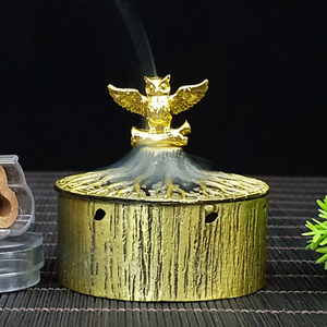 Brûleur d'encens en métal en forme de souche d'arbre, diffuseur d'arômes de bois de santal, porte-encens portable, <span class=keywords><strong>encensoir</strong></span> en métal, cadeaux de fêtes - Product Image 2