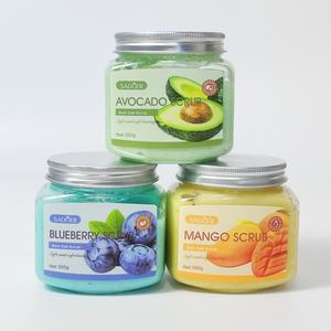 Exfoliante de sal de baño de frutas de Venta caliente VC perla blanqueamiento cara y crema exfoliante corporal para el cuidado de la piel exfoliante de melocotón amarillo granada - Product Image 5