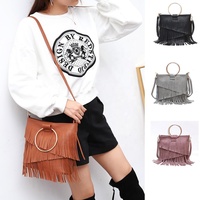 PB500 femmes luxe dames glands sacs à main franges PU cuir sac à main carré sac à bandoulière Vintage PU cuir noir gland