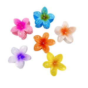 Fermaglio per capelli Frangipani Pearl Claw Clip da 8 cm per donne e ragazze - Product Image 1