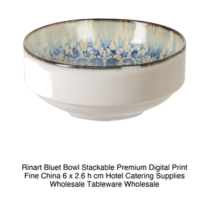 Tazón Apilable Bluet Ø 6 cm A 2.6 cm, Porcelana Fina Premium con Impresión Digital Rinart - Product Image 2