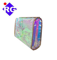 Film PVC dichroïque réfléchissant transparent bleu or de 0,3 mm pour la fabrication de sacs