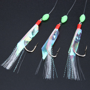 Set di 5 Ami da <span class=keywords><strong>Pesca</strong></span> in Acciaio con Ardiglione per Sgombri, Spigole e Merluzzo, Attrezzatura per <span class=keywords><strong>Pesca</strong></span> in Mare e da Barca - Product Image 3