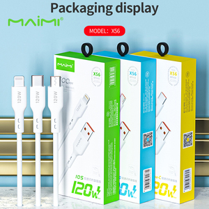Maimi 1,5 m Alambre de silicona de alta elasticidad cable de cobre puro lámina de aluminio capa de blindaje 120W cable de datos flash línea de carga - Product Image 6