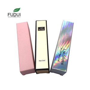 FUDUI KHH01 Pink DIY Lipstick Packaging Box 5ML Shiny Silver Square Lip Gloss Paper Box
