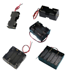 6xAA <span class=keywords><strong>9V</strong></span> batterie en plastique Double boîte à ressort latérale 6 * AA dos à dos support de batterie boîtier de batterie avec fils conducteurs - Product Image 5