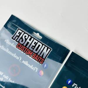 Bolsa de Embalaje de Plástico Personalizada para Cebos de Pesca, Bolsa Plana con Cierre de Cremallera Reutilizable con Orificio Euro, Diseño de Sellado de 3 Lados - Product Image 3