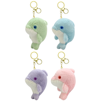 Ensemble de porte-clés en peluche dauphin mignon personnalisé - 4 couleurs, breloque de sac en peluche douce, OEM ODM acceptés pour les commandes en gros