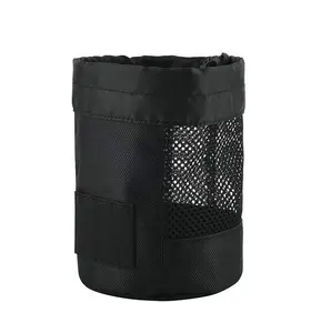Manufacturer Round Bottom Black Drawstring Mesh Bags Custom Reusable Nylon Mesh Golf Ball Bag