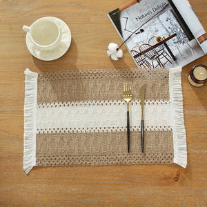 Napperon occidental <span class=keywords><strong>de</strong></span> style bohème noël coton <span class=keywords><strong>lin</strong></span> gland lavable endroit tapis robustes décoration <span class=keywords><strong>de</strong></span> fête napperon patchwork - Product Image 3