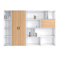 Armario de Oficina Moderno de Metal y Madera Maciza con Cerradura de Llave, Gran Capacidad de Almacenamiento para el Hogar, Oficina o Escuela, Duradero y Ahorra Espacio