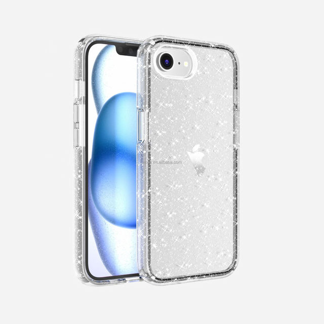 Defender Clear Glitter Mobile Phone Case for iPhone 16E 15 Pro 4 Corner Anti Collision Phone Cover for iphone 16 Pro Max