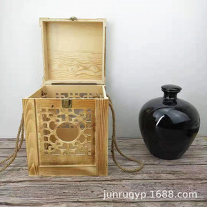 Caja de madera rectangular de pino hecha a mano para envasar licores, caja de almacenamiento para bebidas o regalos. - Product Image 4